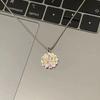 Lucky Flower Necklace Women's Light Luxury Niche Design Cute Sweet Cool Letter Clavicle Chain Stainless Steel Strong Chain