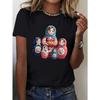 Women's Russian Matryoshka Dolls Print T-Shirt Red Graphic Crew Neck Short Sleeve Casual Summer Top