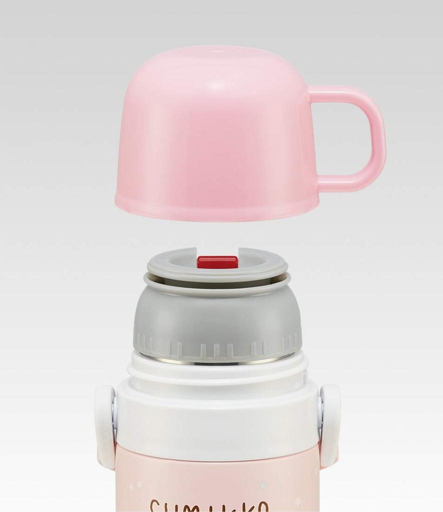 Sticlă de apă din oțel inoxidabil Skater Kids 2WAY cu cană Sumikko Gurashi Camp 430ml SKDC4-A