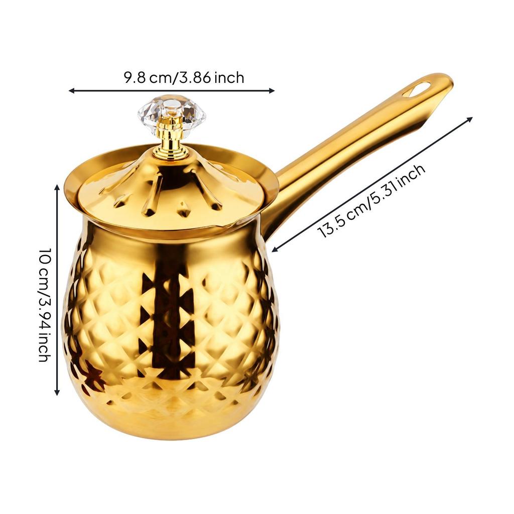 Stainless Mini Cooking Pot Lidded Hammered with Lid Colored 200ML