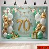 Petrecere La Mulți Ani 70 - Design elegant cu baloane aurii și verzi, un fundal pentru decorarea casei și a camerei