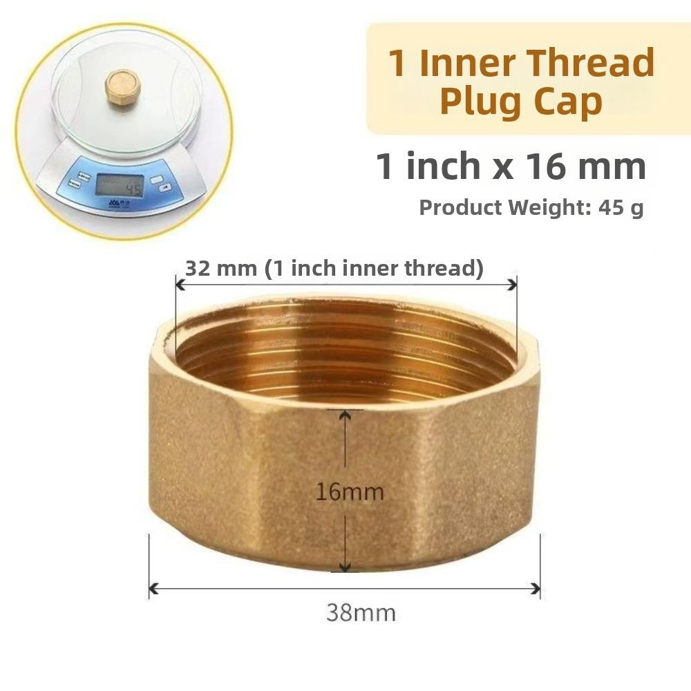 Brass Threaded Pipe Plug Threaded Hex Head Blind Stopper Pressure Resistant Corrosion Resistant Pipe Connector Plumbing Fitting