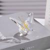 Transparent Crystal Butterfly Statue Shimmering Finish Color Butterfly Butterfly Ornaments Intricate Design Glass Base