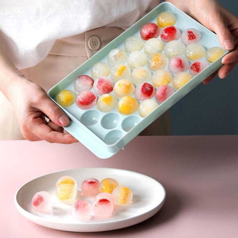 33 Ice Boll Hockey PP Mold Frozen Whiskey Ball Popsicle Ice Cube Tray Box Lollipop Making Gifts Kitchen Tools Accessories.