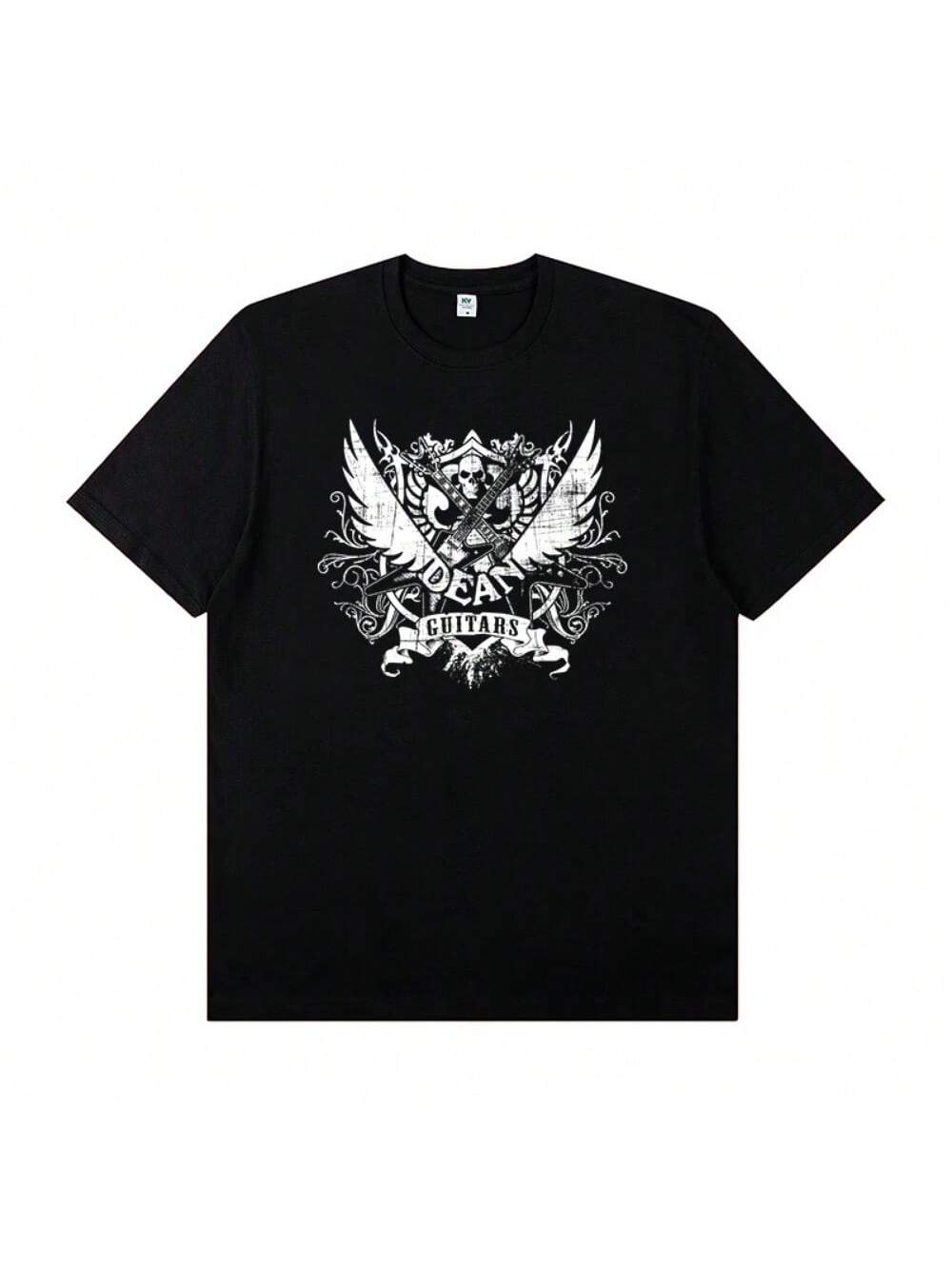 

Dean Electric Guitar Around Skull Print T-Shirt Short Sleeve Men s Cotton Rock Band Guitarist Costume Men s And Women s T-Shirt XXXXXL