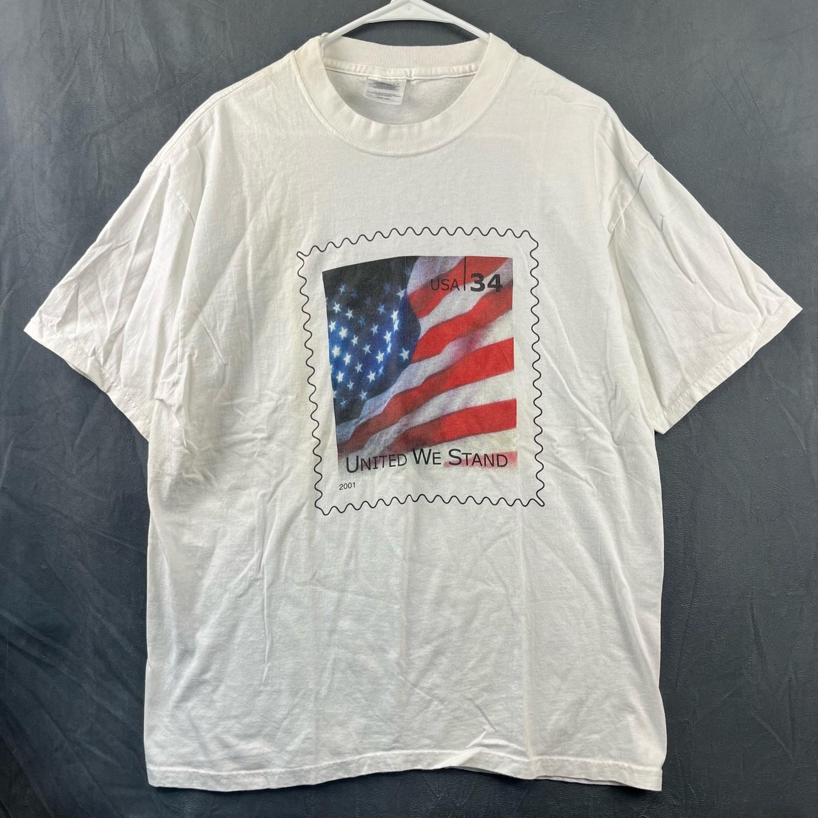 Vintage 2001 Shirt USA 34 Cent Stamp Men’s Large United We Stand Port & Company M