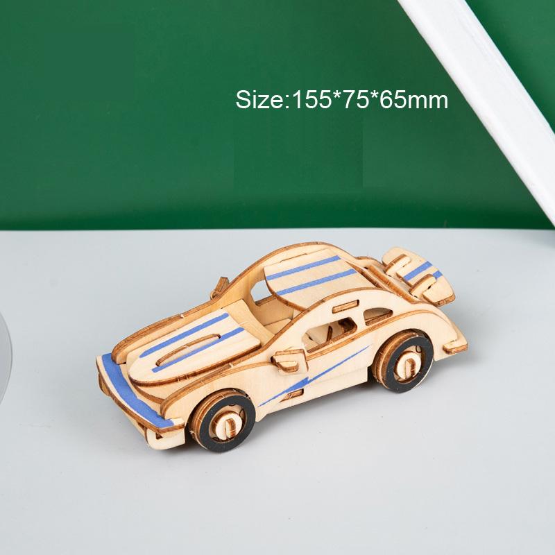 3D Holzautos Motorrad Puzzle Montagemodell DIY Handgemachtes Puzzle Schreibtischdekorationen für Kinder Geschenk