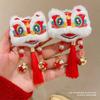 Plush Chinese New Year Headwear Tassel Ancient Style Hairpin Children Red Bow Hairpin  Children