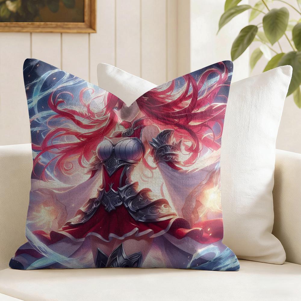 Anime FFAIRY TAIL Cushion Cover Natural Linen Double Sided Print Throw Pillow Case for Sofa Couch Home Decor