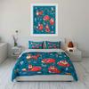 Foxes and nature illustrations. Print Bedding Set 1 Duvet Cover 2 Pillowcases for Adult and Children Luxury Gift Full Size