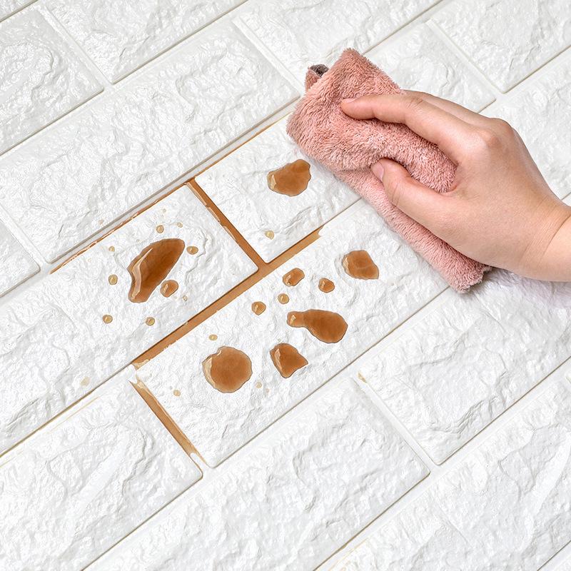 5/12PCS Self Adhesive Wallpaper Peel And Stick 3D Wall Panel Living Room Brick Stickers Bedroom Kids Room Brick Paper Home Decor