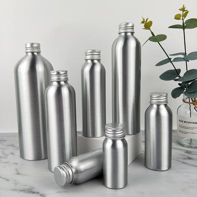 30ml-250ml Silberne Aluminiumflasche Mit Schraubverschluss Parfüm Kosmetik Toner Wasserflasche Reise Tragbar Nachfüllbare Flasche