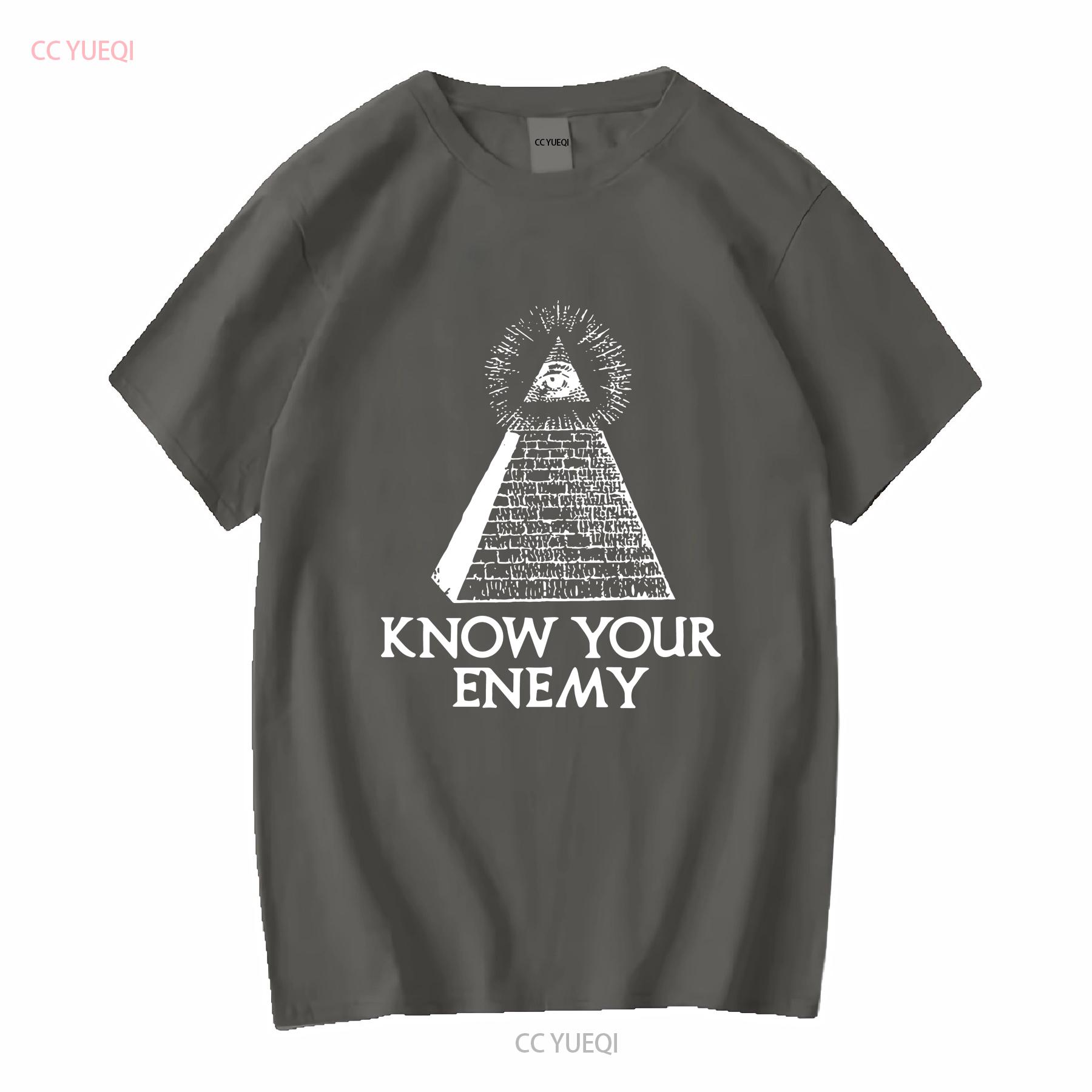 

KNOW YOUR ENEMY Illuminati Eye Pyramid Killuminati T shirt 100 cotton vintage Washed Versatile Comfortable graphic homme 3XL