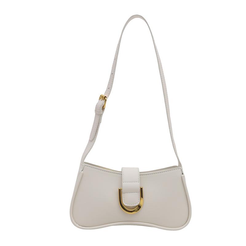 Niche high-end women's bags, fashionable retro shoulder messenger bags, simple underarm bags with simple texture