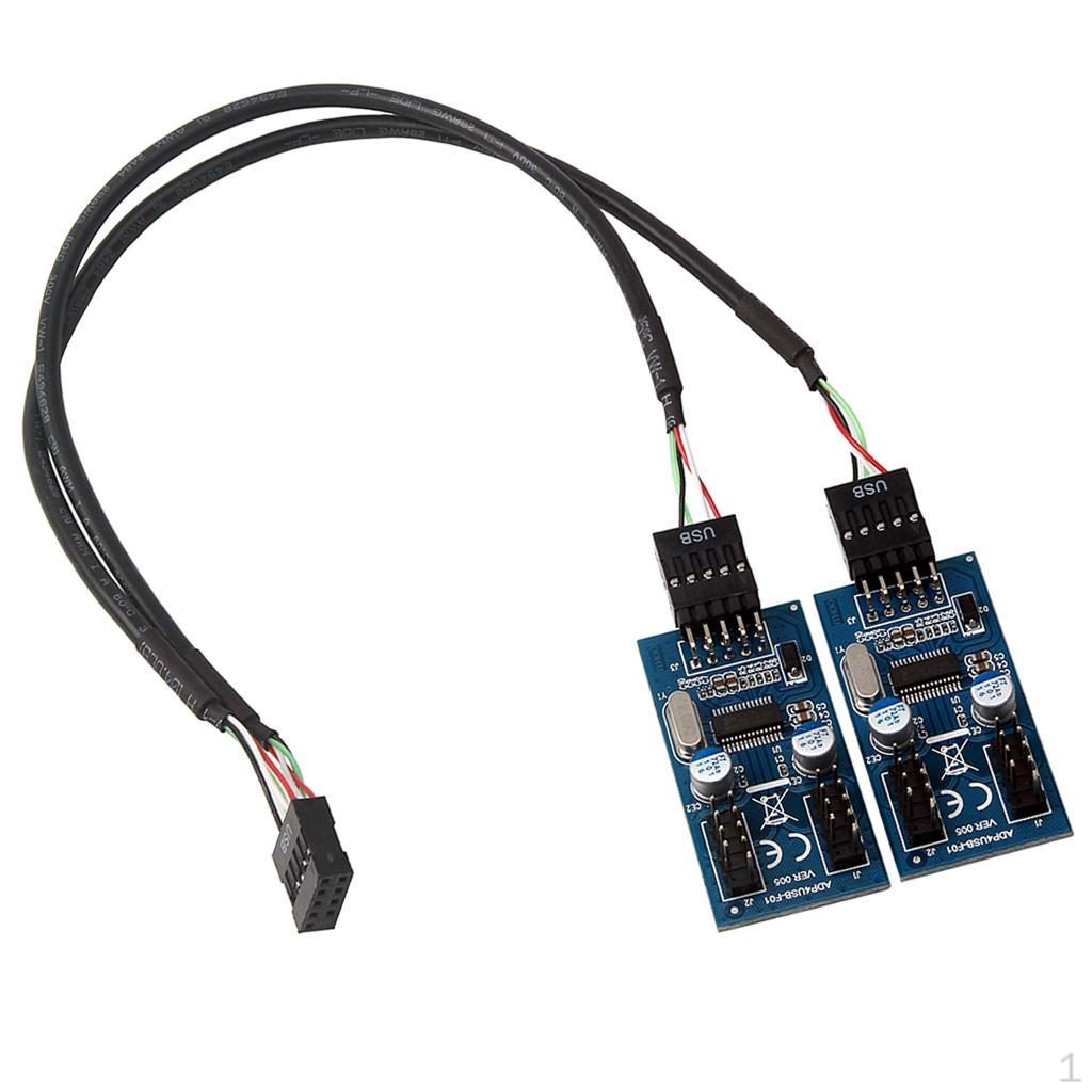 

Карта расширения материнской платы USB 2.0 с 9-контактным гнездом на 4 порта и штекером