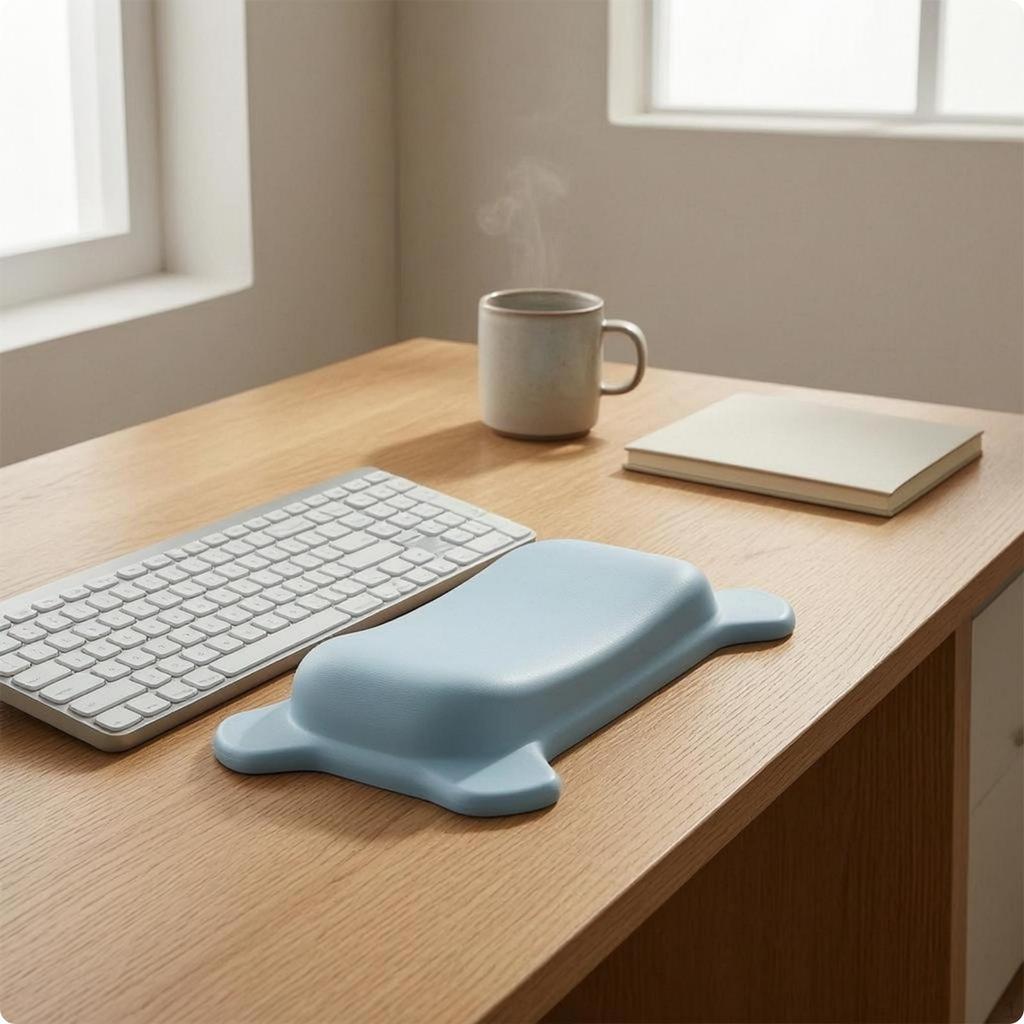 Silicone Wrist Rest Washable Smooth Desk Support White Lazy