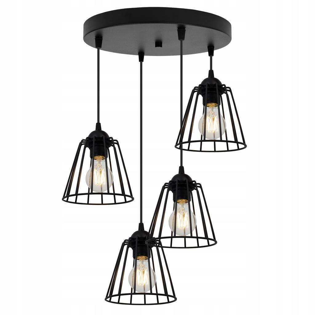 BLACK WIRE HANGING LAMP LOFT LED CHANDELIER