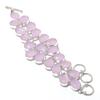 Rose Quartz Pear Shape Gemstone Bracelet Adjustable Link Handmade Jewelry 8"