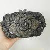 WHTUOHENG Blumenkristall Abendtaschen für Damen Diamant-Blumen-Metall-Party-Taschen Hochzeitsfeier Mädchen-Clutch Dinner-Handtaschen