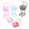 1/12 Dollhouse Mini Shopping Cart Supermarket Shopping Basket Model Dollhouse Supermarket Decoration Accessory Pretend Play Toy