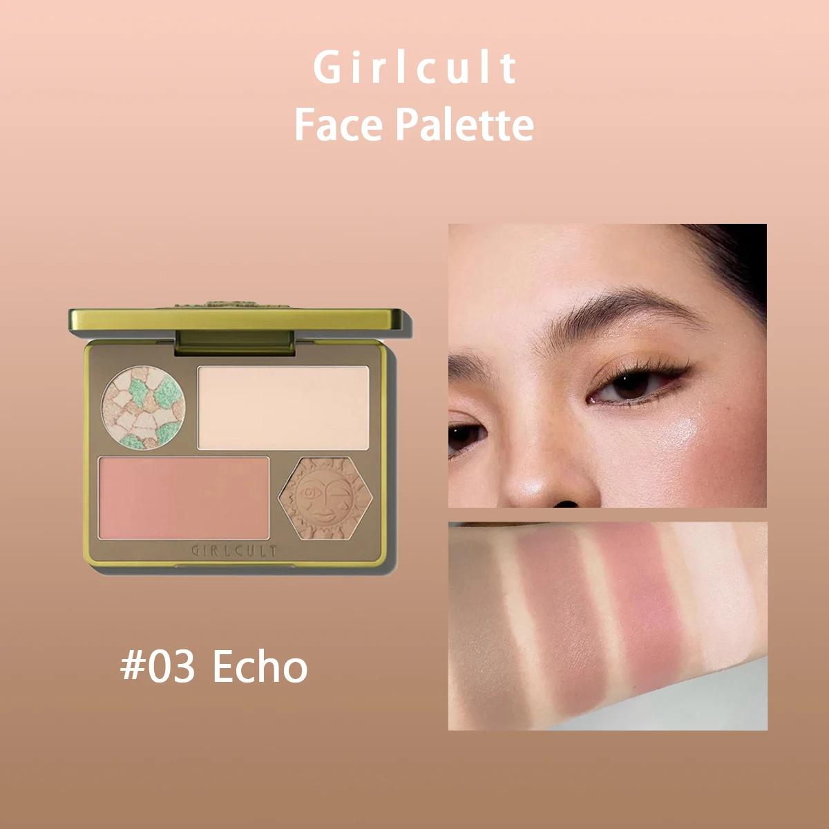 

Girlcult Face Palette(02 03),Smooth Powder,Fine-Milled,Minimal Fallout,Highly Pigmented,All-in-One Face Makeup,Beginner-Friendly 02