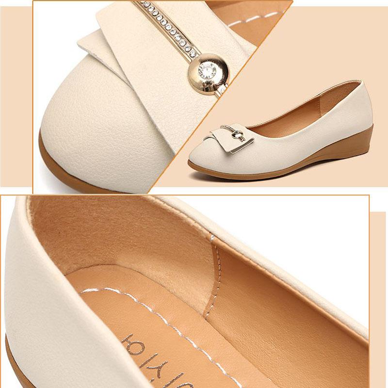 Single Shoes Leather Shoes Women's Flat Shoes Slope Heels Work Shoes Korean Women's Shoes Bean Shoes Women's Summer Shoes