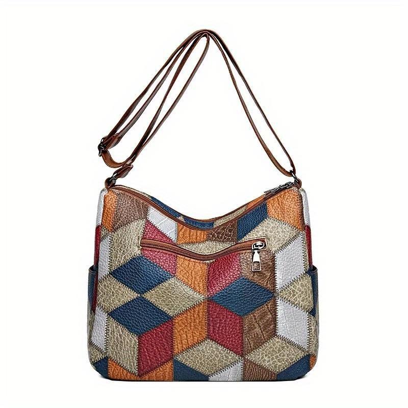 Women's Elegant Vintage Crossbody Bag Trendy HandBag Fashion Multi-pockets Shoulder Bag All-match Retro Crossbody Bag