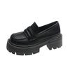 Scarpe Basse in Pelle Piccole Giapponesi Britanniche da Donna Nuove con Suola Spessa e Tacco Grosso Slip-on Stile Preppy Scarpe a Punta Larga