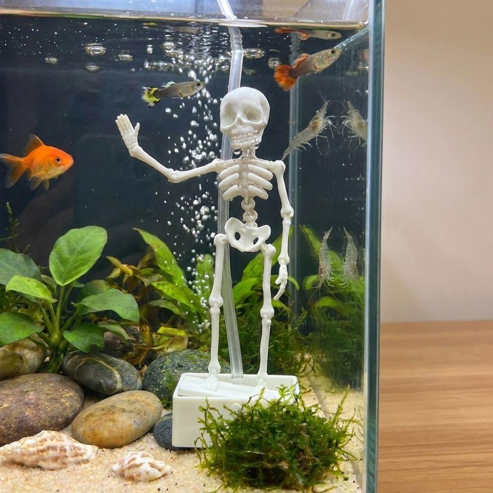 Skeletons Statue Dancing Skeleton Aquarium Bubbler Fish Tank Layout Decor