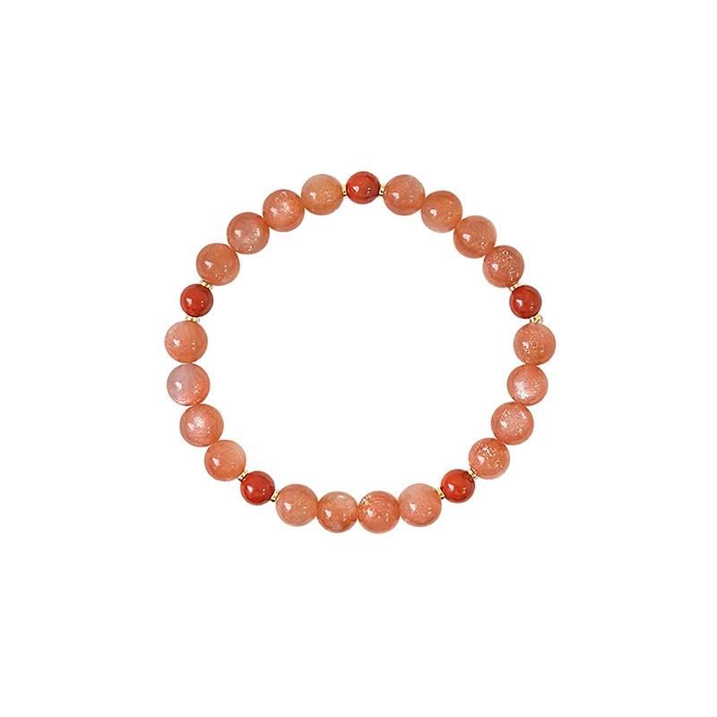 Natural stone crystal geometric beaded bracelet retro high-end bracelet women's niche light luxury versatile jewelry