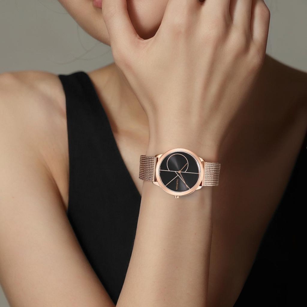 Calvin Klein Quartz Watch Stainless Steel Band 35mm Black Dial Waterproof 30m Unisex watches Silver K3M22621