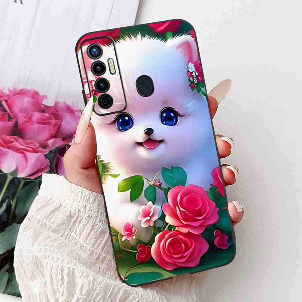Cute Cat Cover For Tecno Camon 17 Case CG6 CG6j Silicone Soft Protection Shell For Tecno Camon 17 Camon17 Back Cover Casing 6.6"
