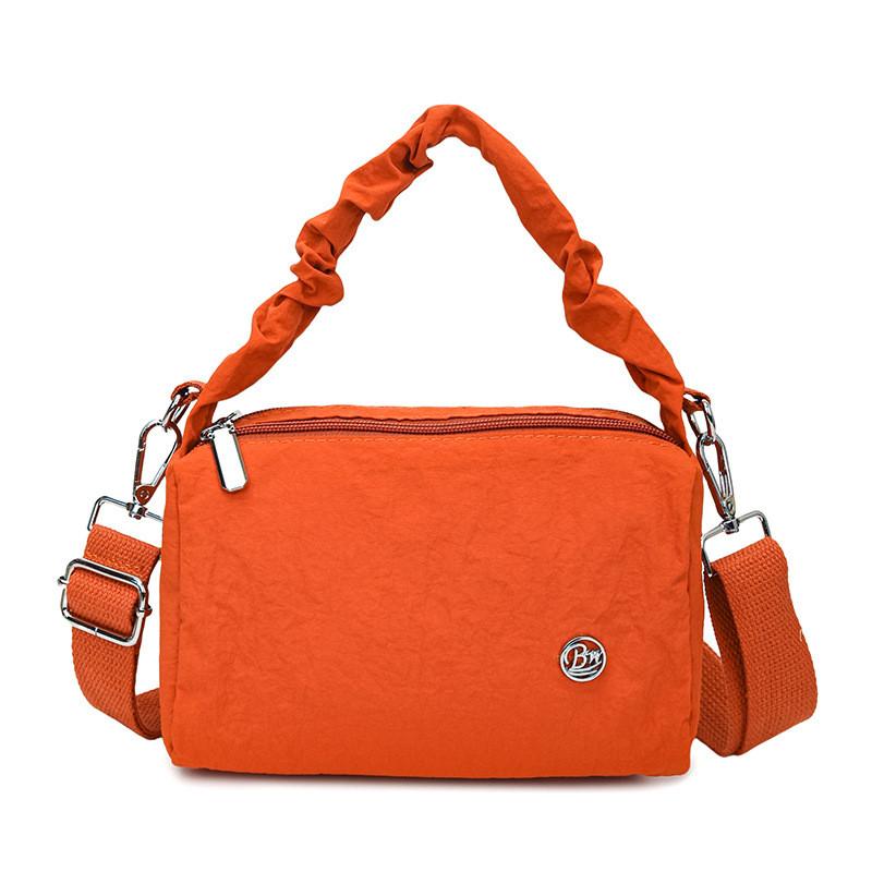 Nylon Boston Shoulder Bag With Zipper Closure For Daily Use
