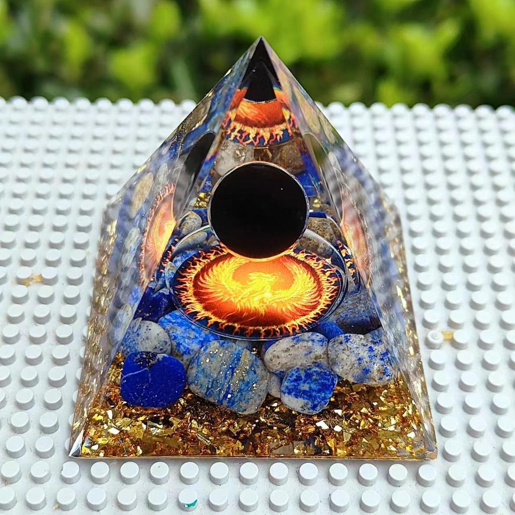Crystal Stone Pyramid Resin Decor: Home, Office, Car Ornaments