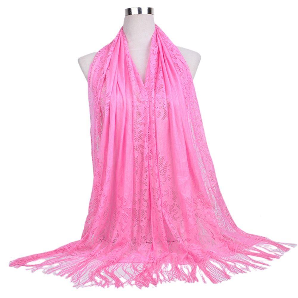 Women Girls Headwear Headscarf Luxury Head Scarves Hijab Shawl Scarf Hollow Tassel Scarf Head Wrap