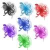 Multi Color Elegant Bridal Fascinator Hair Accessory Mesh Feather Flower Clip For Weddings Special Event