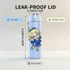 1PC Blue Dress Anime Girl 750ml Color Plastic Sports Water Bottle Leakproof Flip Straw Lid Suitable for Sports Office Home Use