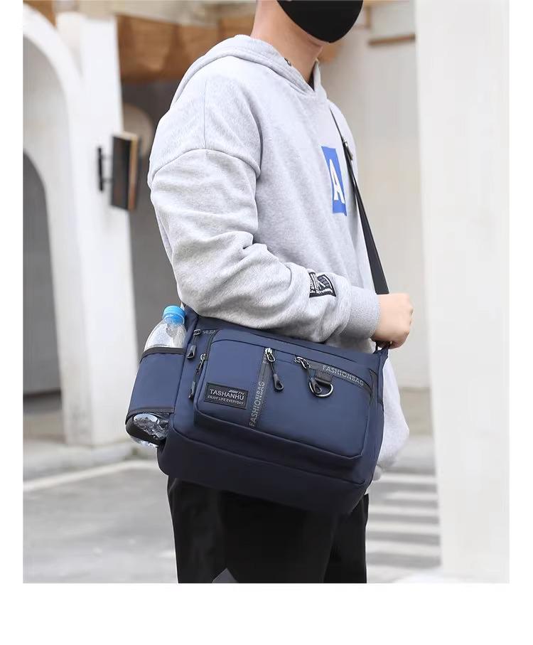 2024 Men's Waterproof Crossbody Bag, Large Capacity, 7 Compartments for Casual, Business, and Travel.