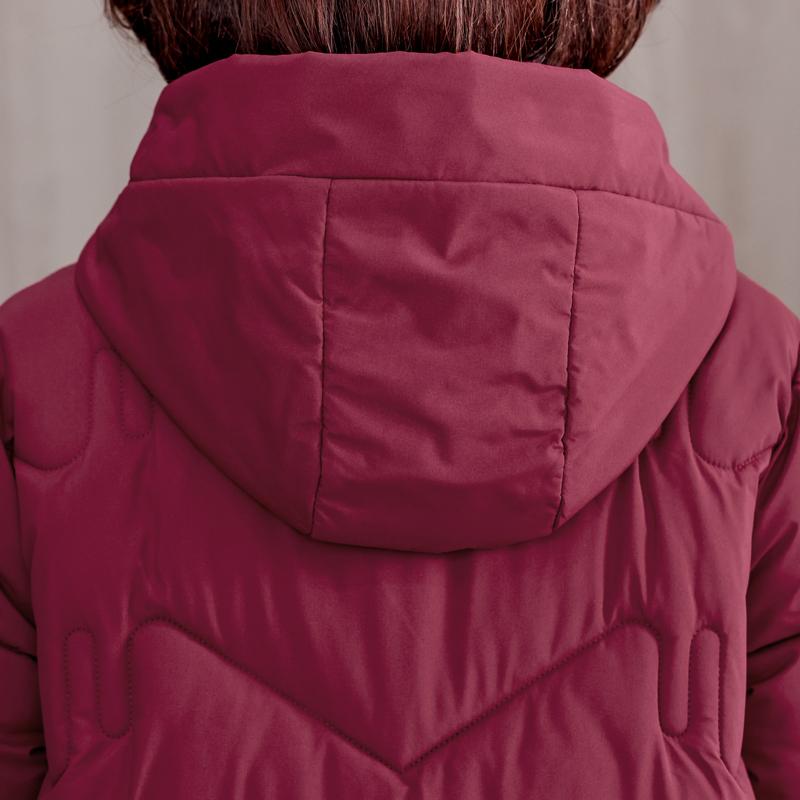 Plus Size XL-5XL Middle Age Woman Winter Coats Hooded Elegant Loose Thick Warm Embroidery Parkas Female Jacket