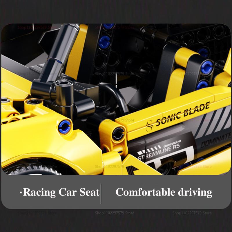 2025 New DIY 1200PCS RS12 Sports Car Building Blocks Set 1:14 Scale Racing Car Model Kit for Kids Adult Racing Vehicle Toy Gifts