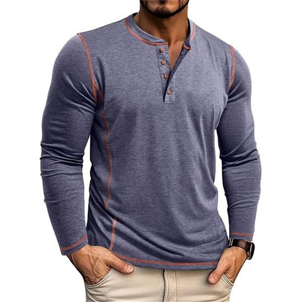 Men S Long Sleeve Henley T Shirt Casual Top