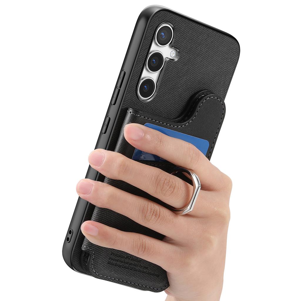 For Samsung Galaxy S24 FE Case with Card Holder Kickstand Leather + TPU + PC Phone Cover