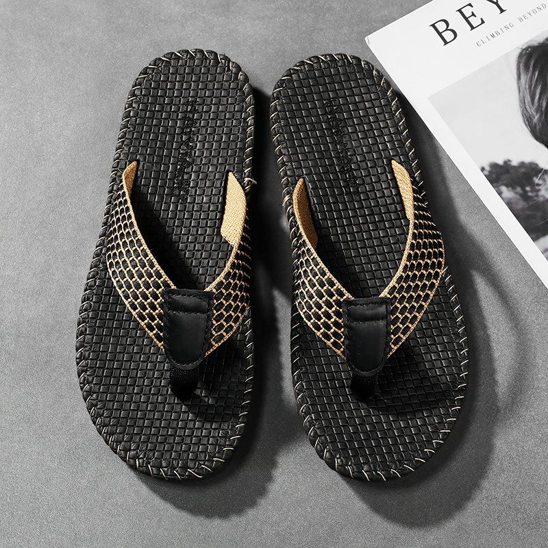 Mens Flip Flops Summer Sandals Outdoor Wear Soft Breathable Upper Nonslip Beach Shoes Sewing Shoes Casual Sandals Mens FlipFlops