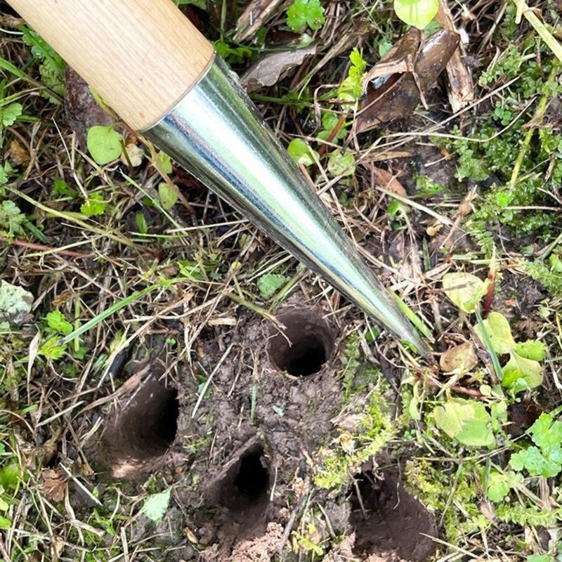 Dibbler Gardening Tool Bulb Planting Tool with Handle Seed Dibber Vegetable Plant Sowing Tool M4YD