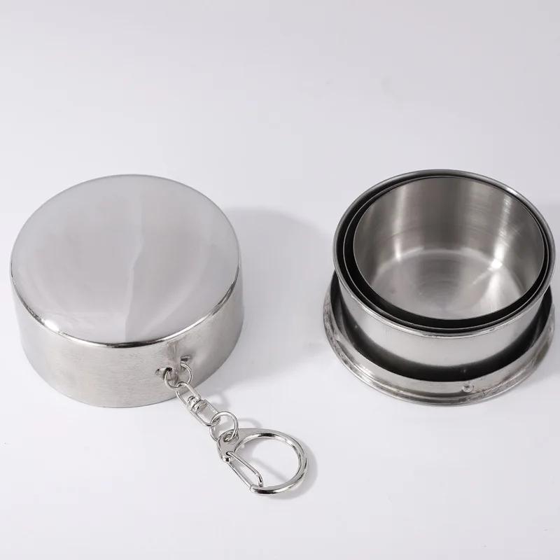 Portable Stainless Steel Folding Cup Telescopic Mug for Tea Camp Utensils Tableware Folded Cup Outdoor Camping 75ml/150ml/250ml