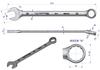 Extra Long Open-end Wrench 38mm Length 510mm ASME B107.9M Waryński Standard