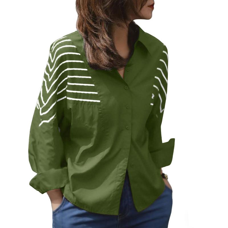 ZANZEA Camicetta casual da donna con colletto rovesciato e maniche lunghe larghe