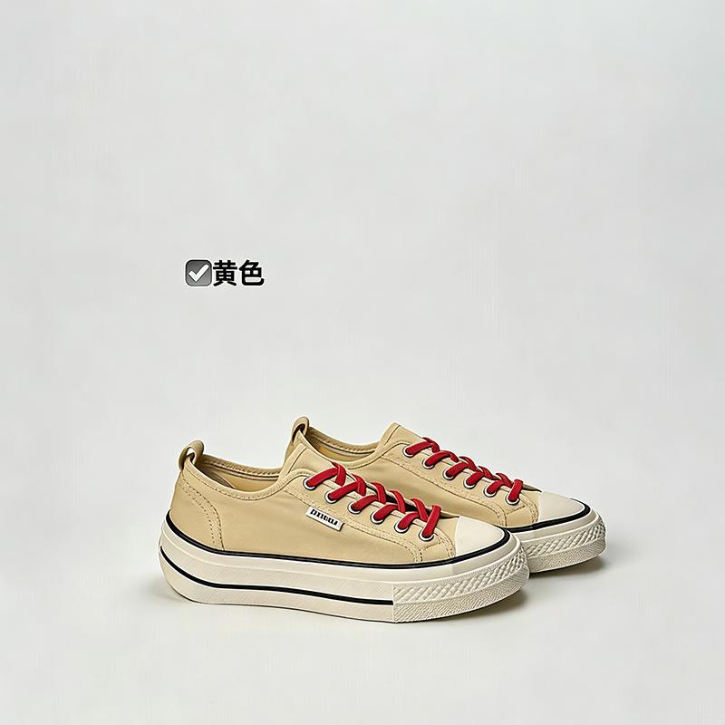 Popular canvas shoes spring and summer sheepskin pad breathable thick sole heightening women's shoes casual versatile lazy board shoes