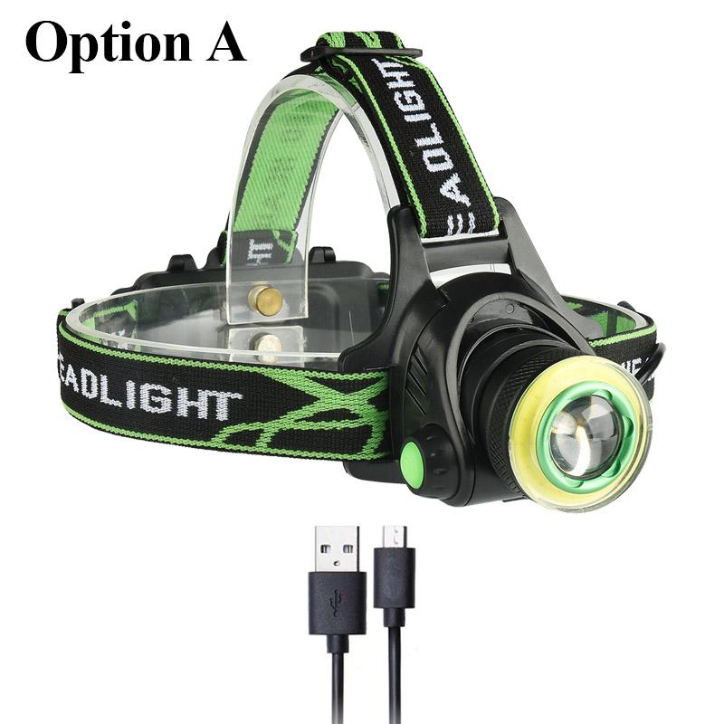 XM-L2 T6 COB 10000LM Led Headlamp Headlight Micro USB Charger Head Lamp Portable Light Torch Lantern