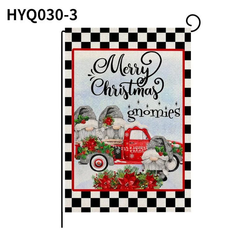 American Style Illustration Christmas Garden Flag Santa Gift Garden Decoration Banner 30*45cm